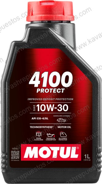 Aceite Motul Diésel / Dual 10W30 MOTUL 4100 CUARTO DUAL PROTECT SEMI 113138 - Aceite Motul KAVASH Cali
