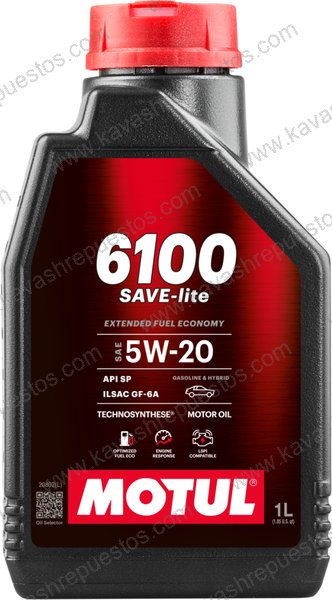 Aceite Motul Semisintético 5W20 MOTUL 6100 CUARTO SAVE LITE SEMI 113137 - Aceite Motul KAVASH Cali