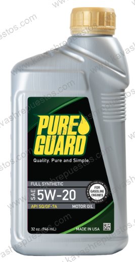 Aceite Pureguard Full Sintético 5W20 Full Sintético 1/4 P240SPU - Aceite Pureguard KAVASH Cali