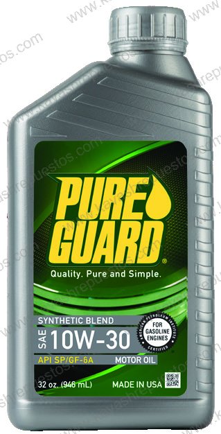 Aceite Pureguard Semisintético 10W30 SP/GF-6A 1/4 P015SPU - Aceite Pureguard KAVASH Cali