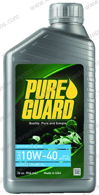 Aceite Pureguard Semisintético 10W40 Semi 1/4 P017SPU - Aceite Pureguard KAVASH Cali