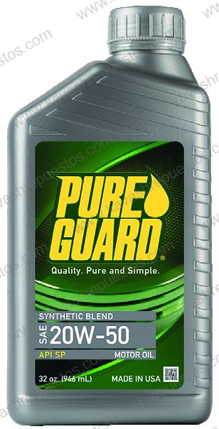 Aceite Pureguard Semisintético 20W50 SP Semi Sintético 1/4 P022SPU - Aceite Pureguard KAVASH Cali