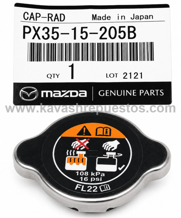 Tapa Radiador Mazda 3 2.0 2015-2018 Skyactiv - MAZDA PX3515205B | KAVASH Repuestos Cali